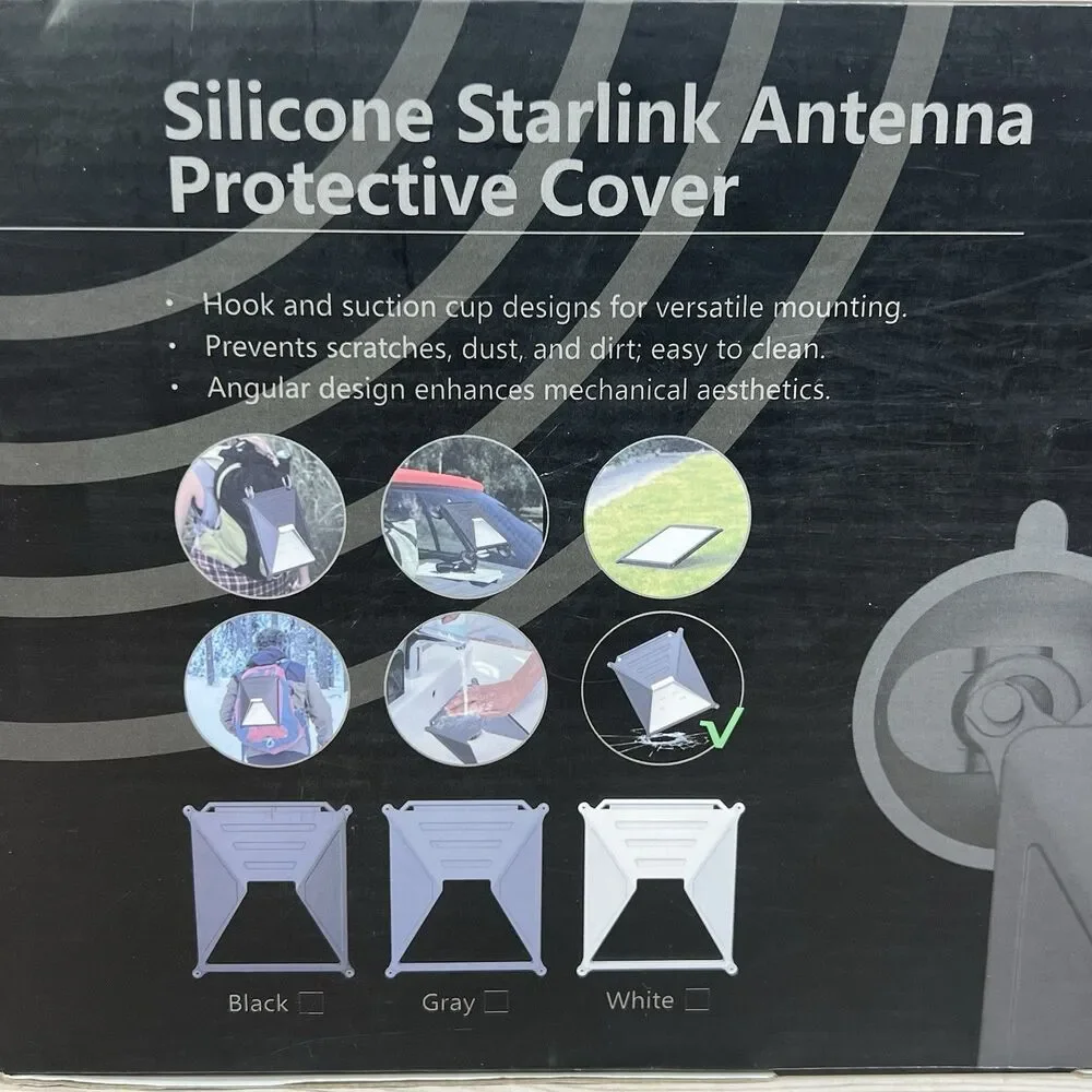 Starlink Mini Dish Silicone Protective Cover & Suction Cup Mount - Car/RV/Boat